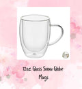 12oz glass snow globe mug